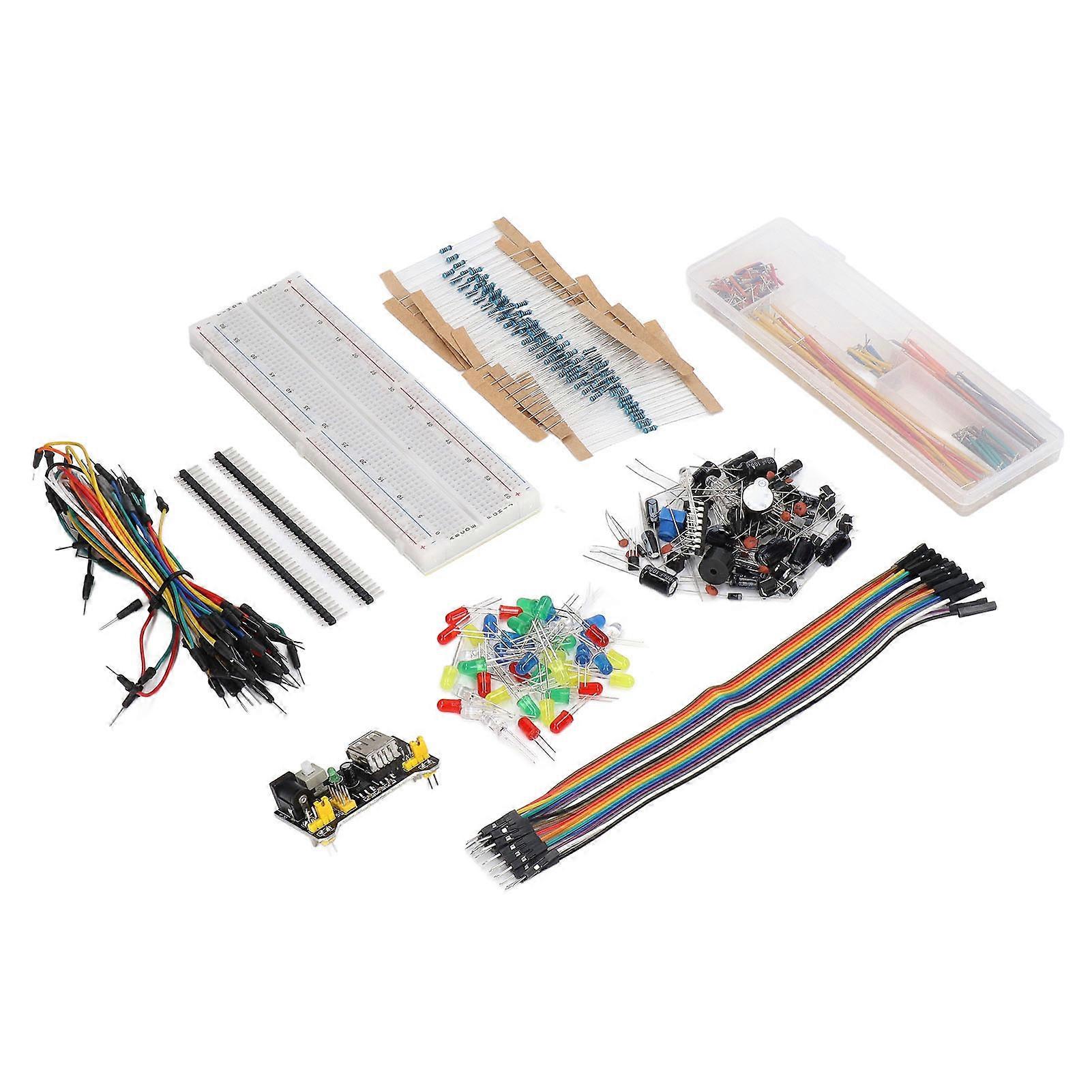 Electronics Component Kit Starter Fun Assortment with 830 Tie Points Breadboard for R3