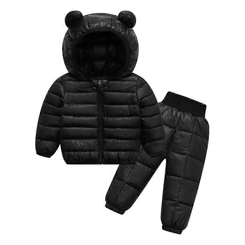 Toddler Baby Winter Snowsuit Thick Warm Hooded Down Jacket Coat Outwear with Pants Outfits