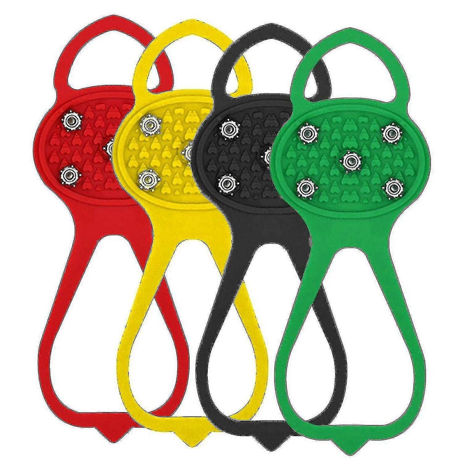 Non-slip Shoe Covers, Spikes, Ski Pavement Anti-fall Ice Catch For Adults (4 Pairs)