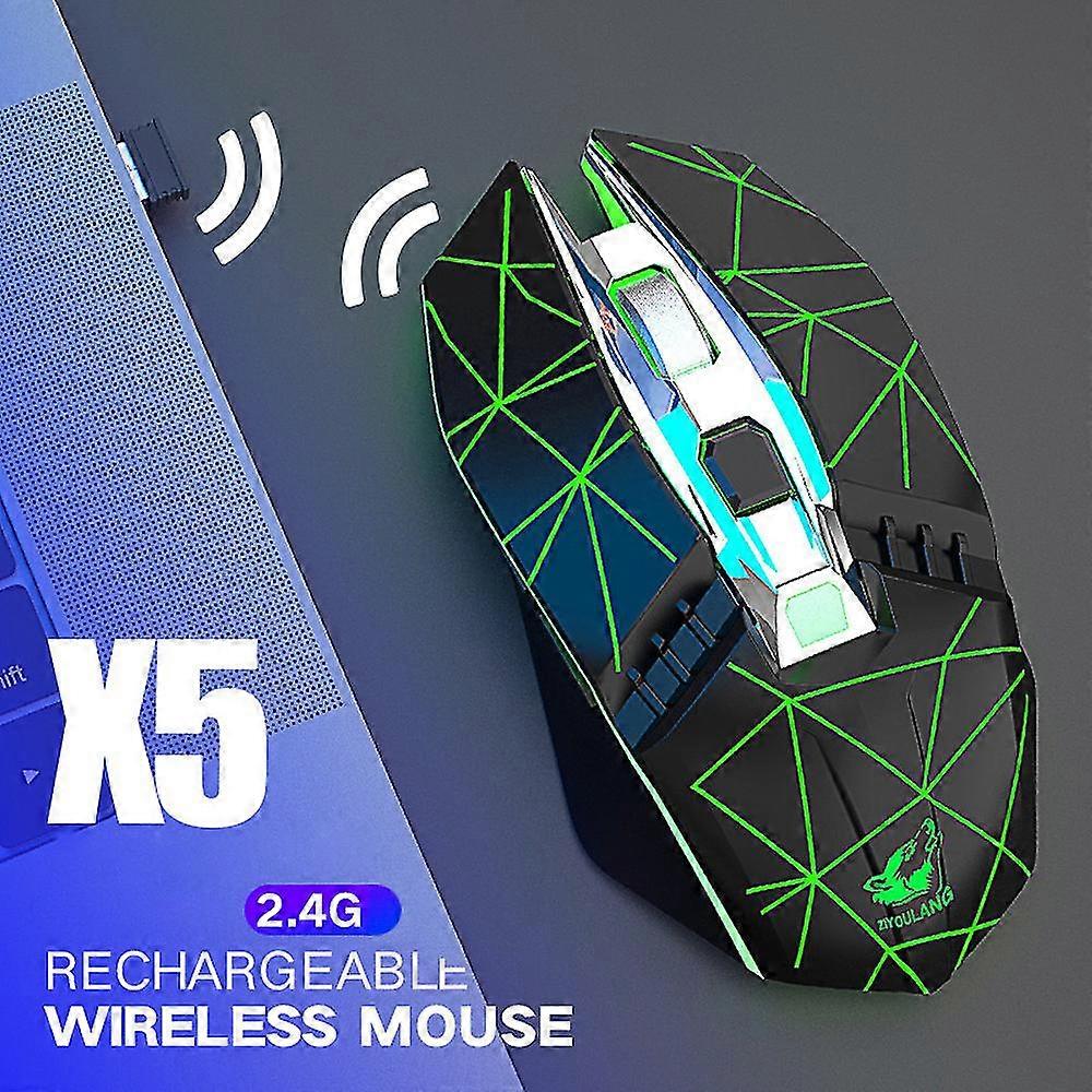 rechargeable x5 wireless silent led backlit usb optical ergonomic gaming mouse
