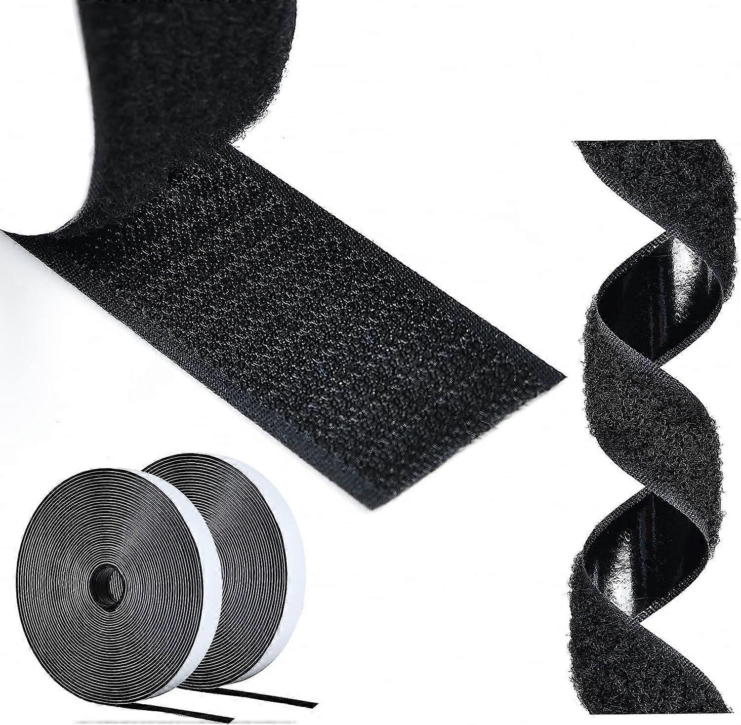 Double sided scratch stickers, 5m scratch tape, adhesive holding tape, 30mm strong adhesive hook and loop tape, suitable for homes, DIY, and crafts
