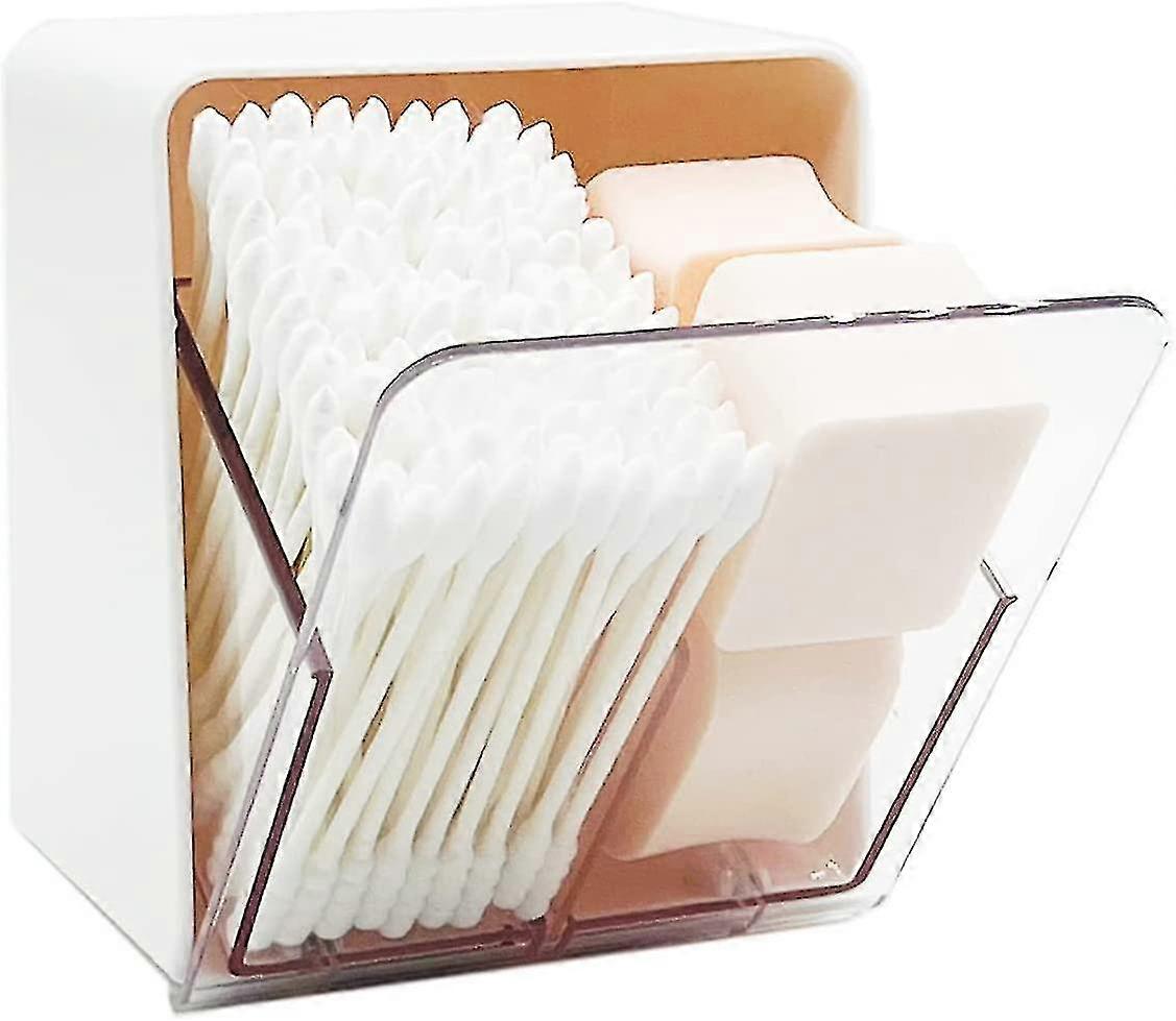 Bolas de algodón Qtip Holder botes con 2 compartimentos blancos