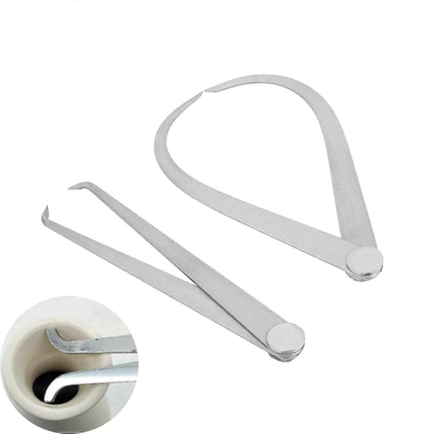 Set of 2 stainless steel inside and outside calipers for measuring friction joints