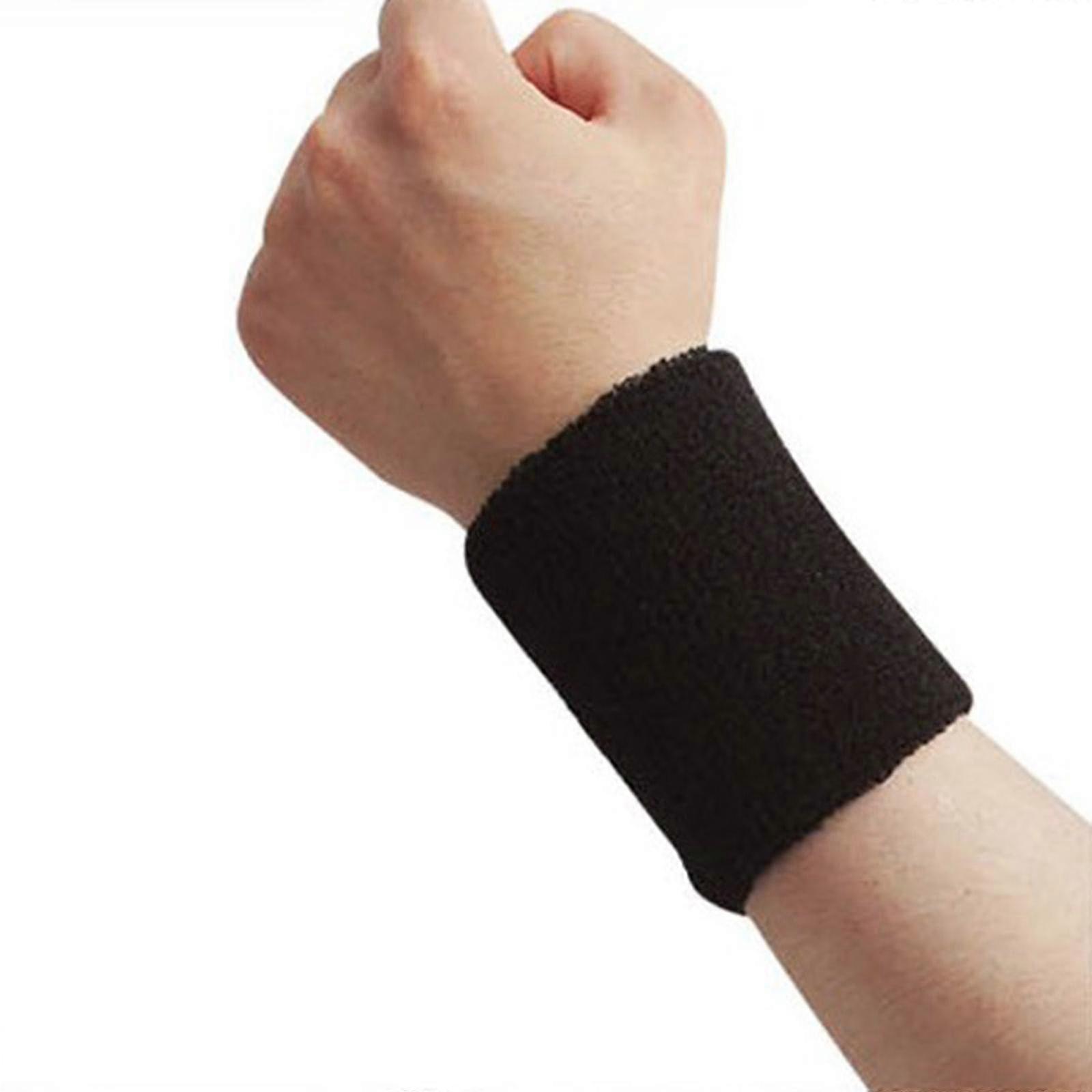 2pcs Hand Band Sweat Wrist Support Brace Wraps Guards Gym Volleyball Basketball Cotton Wristbands Sport Sweatband Sports Safety