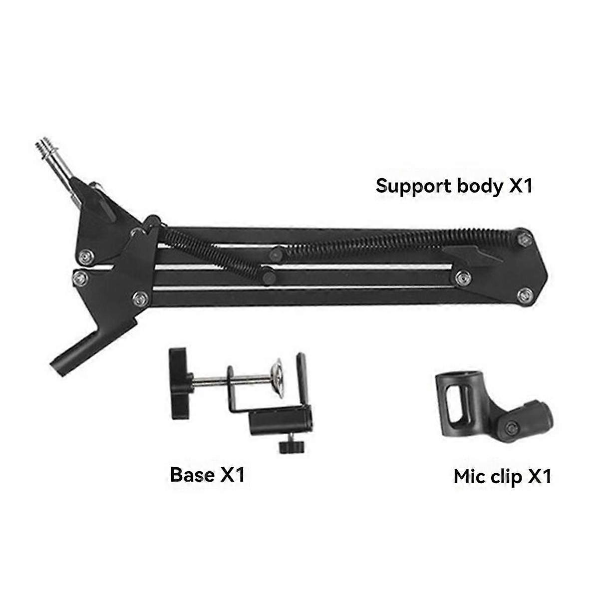 Desktop-Mikrofonständer Verstellbarer Mikrofonständer mit F-Klemme, geeignet für Mikrofone mit einem Durchmesser von 1,75 Zoll