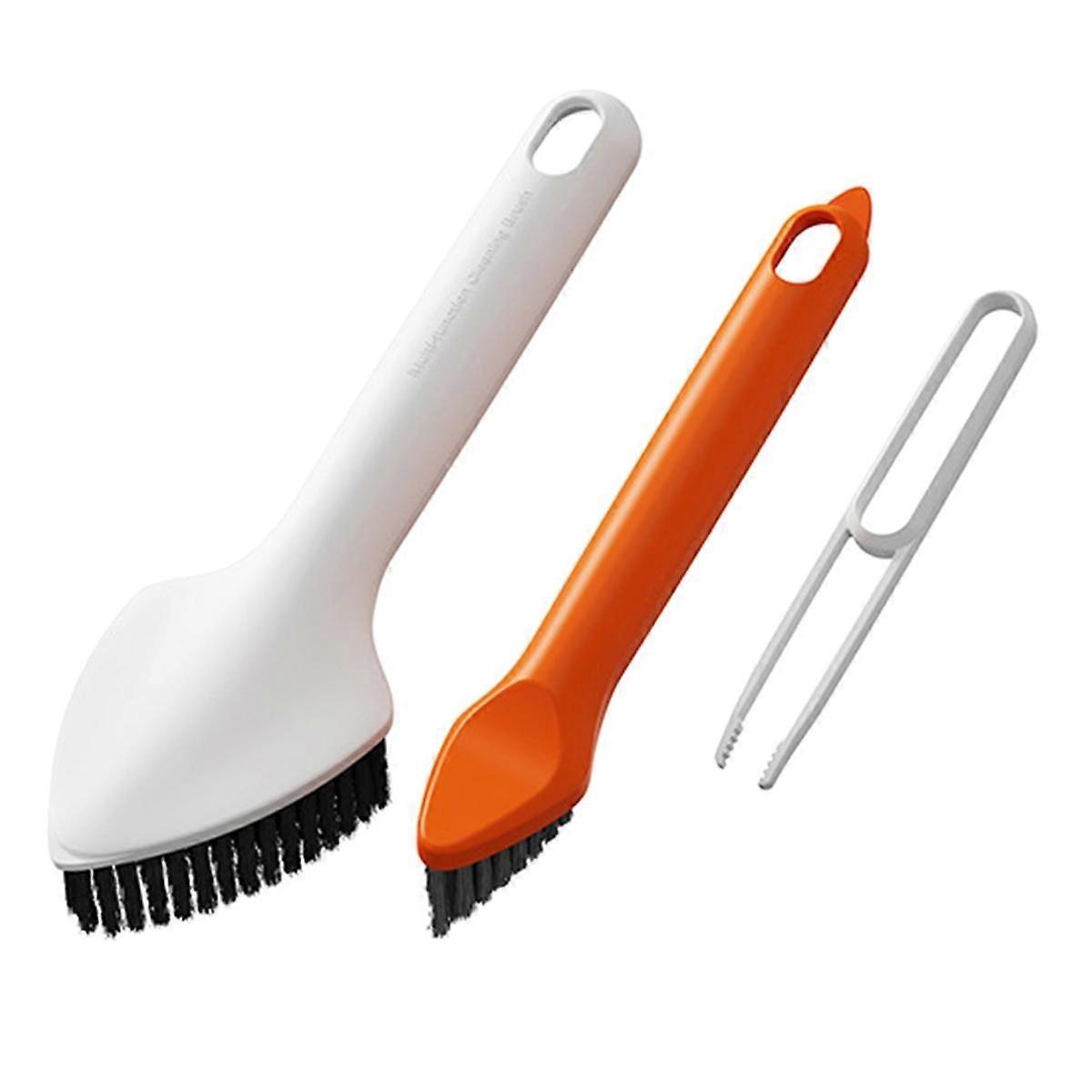 Brosse à récurer pour le nettoyage à long manche, brosse de nettoyage multifonctionnelle 3 en 1 moyennement rigide, brosse de nettoyage domestique