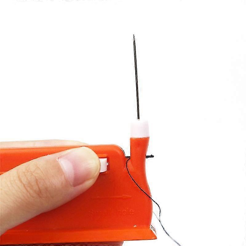Enfile-aiguille automatique 2 pièces, enfile-aiguille à coudre (vert + orange)