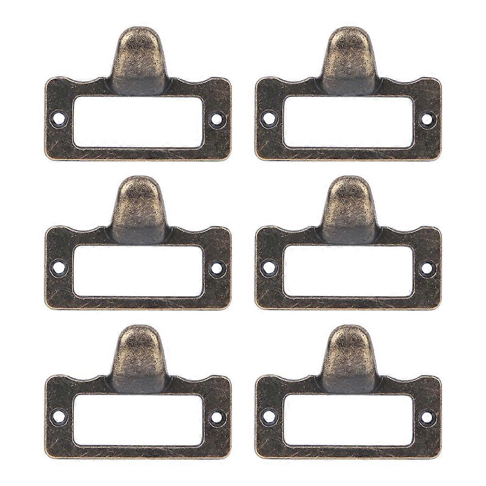 6PCS Bronze Label Pulls Frame Handle File Name Card Holder Medicine Cabinet Pulls