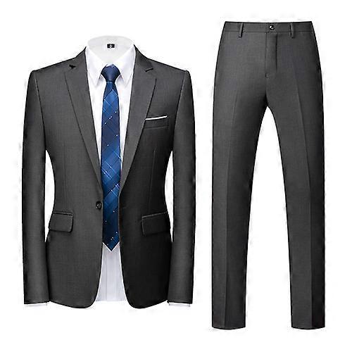 Royal Blue Men's Tuxedo 2 Piece Wedding Party Formal Tuxedo Coat and Pants Big Size Costume Homme Black Gray Red S-5xl 6xl