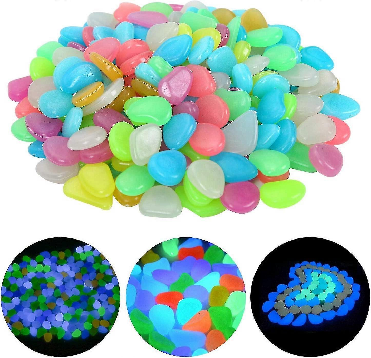 200 Pcs Luminous Stone, Luminous Pebble Artificial Pebbles Decorative Stones At Night For Outdoor Garden Aquarium Walkways Pool Path Lawn Yard (multic