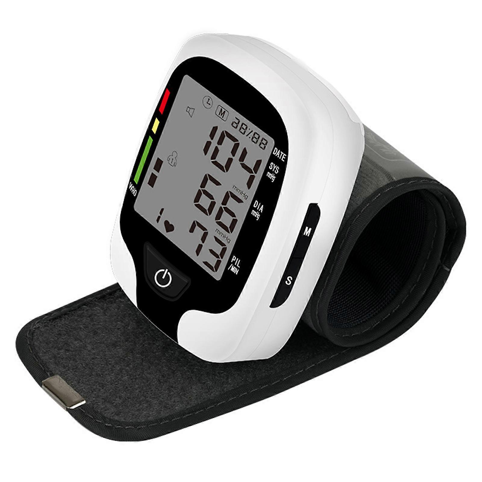 Blo od Pressure Monitor LCD Display Wrist Measurement Two-person Memory Records Voice Broadcast for Elderly
