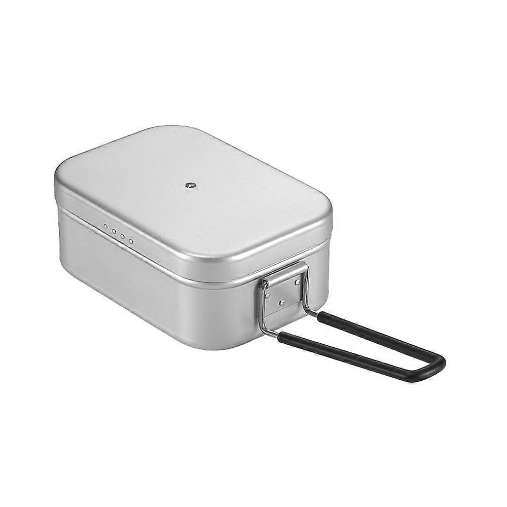 Camping Lunch Box Folding Handle Aluminum Camping Bento Container Camping Picnic Cookware 650ml /1300ml