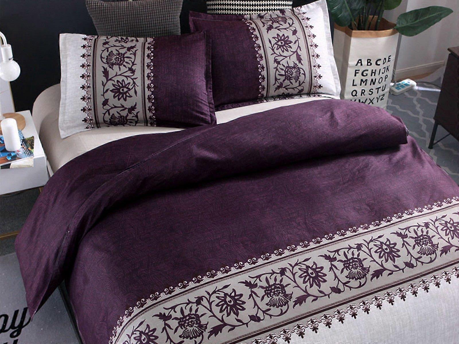 Queen Quilt Cover Bedding Set Purple