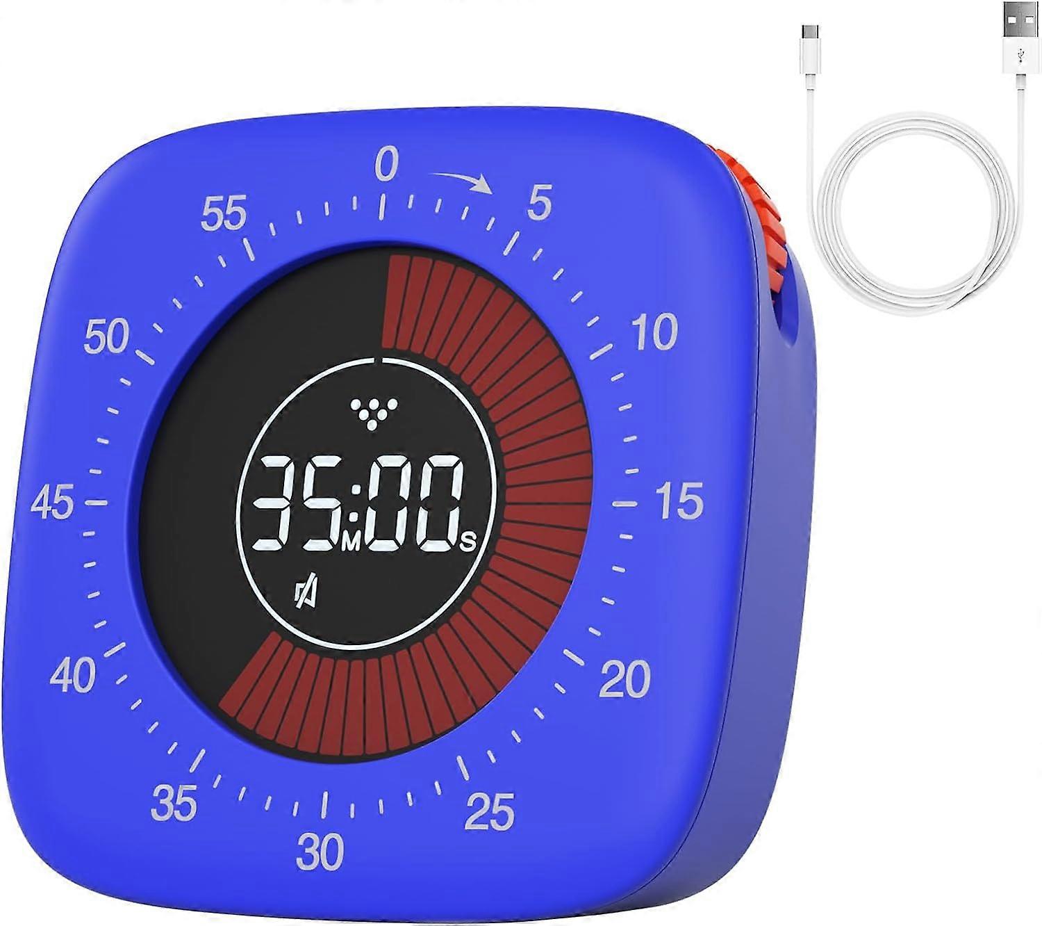 Rechargeable Visual Timer, Digital Timer with 4 Alarm Modes, 60 Minute Countdown Timers Timer,2024 Ping