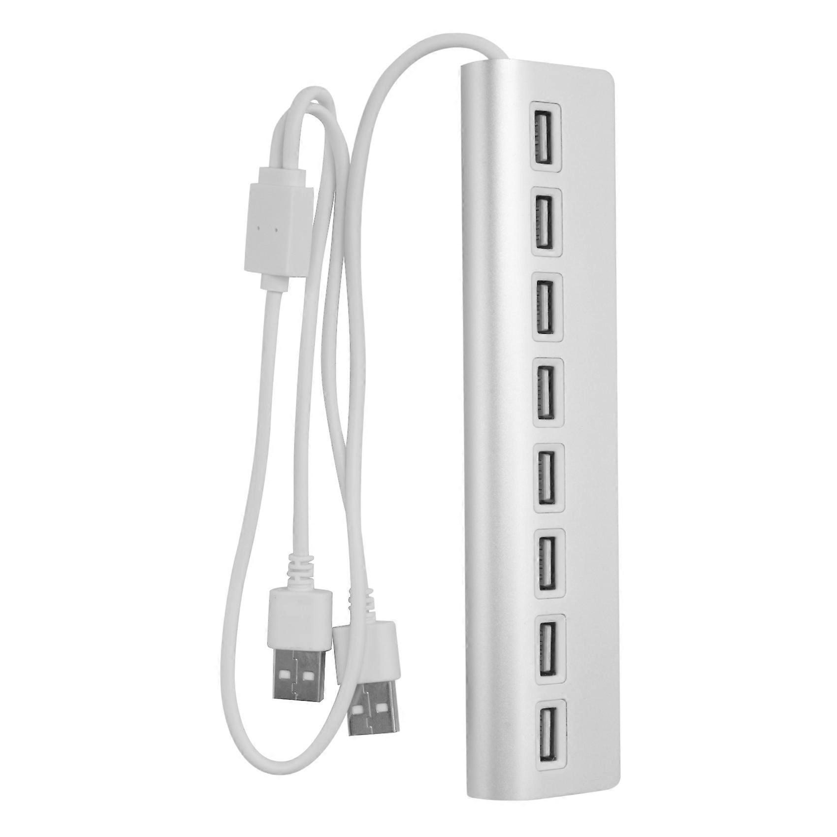 8-Port USB2.0 Hub with Power Supply Multi-Function Expansion Splitter Supports Simultaneous Expansi