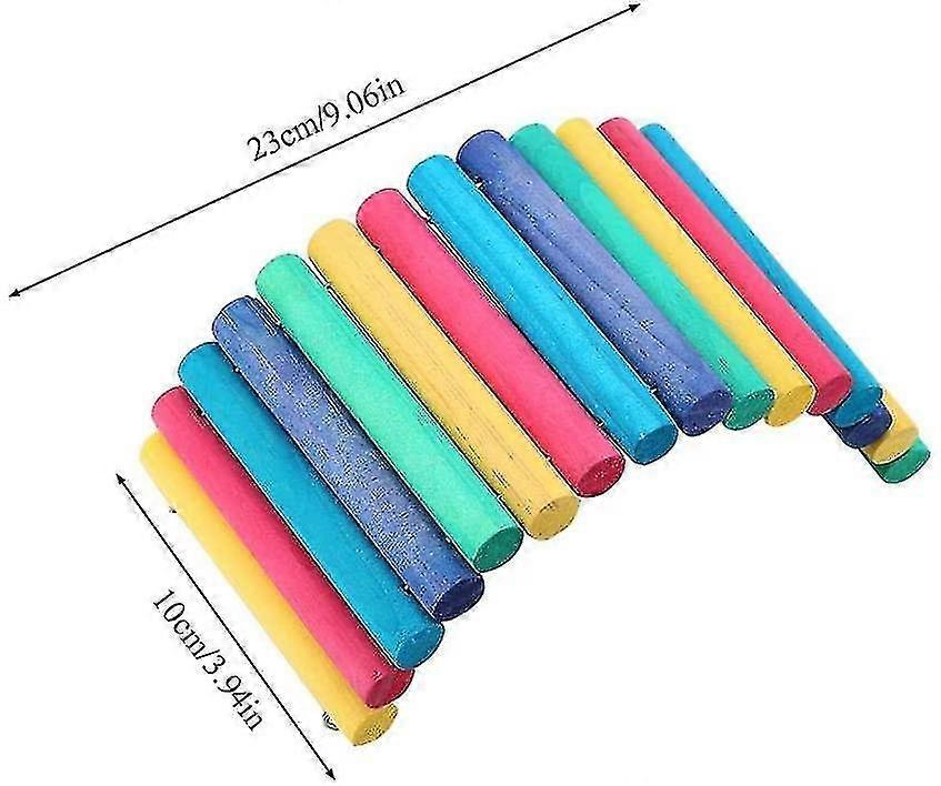 Yaju Wooden Ladder Hamster Chew Bridge Toy Reptile Hiding House Fence Climbing Bridge For Reptile Lizard Tortoise(1 Pcs, Rainbow Color)