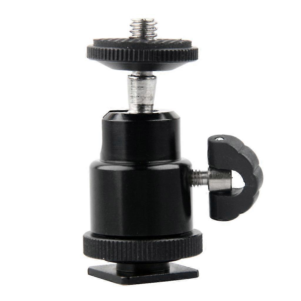 Metal Light Bracket Ball Head 1/4" Mini Hot Shoe Mount Flash Stand For Camera