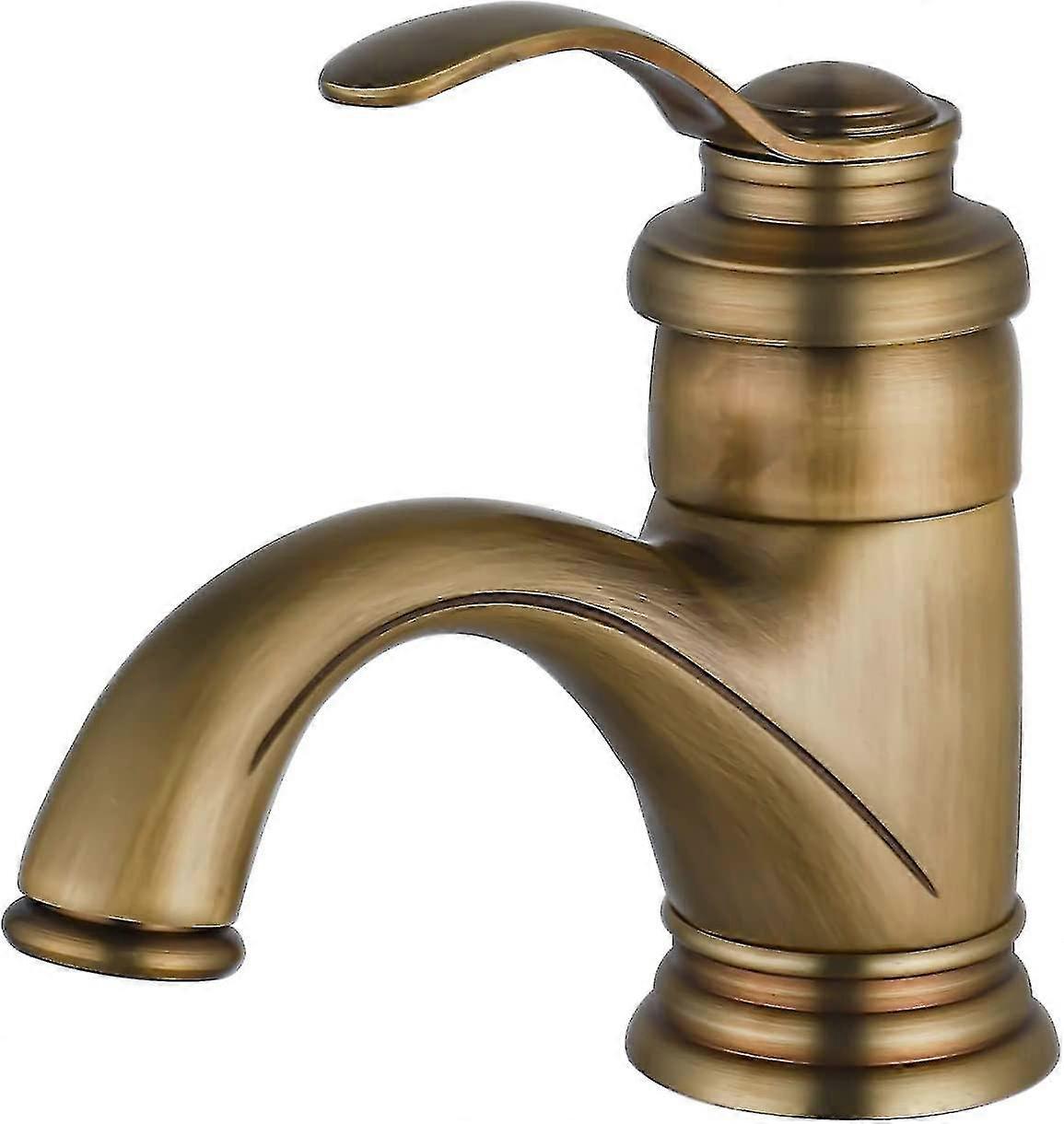 Waschtischmischer Wasserhahn Antiker Badezimmerhahn, Retro Waschtischhahn, Waschtischmischer Wasserhahn, Nostalgie Gebürsteter Messing Badezimmerhahn für Badezimmer