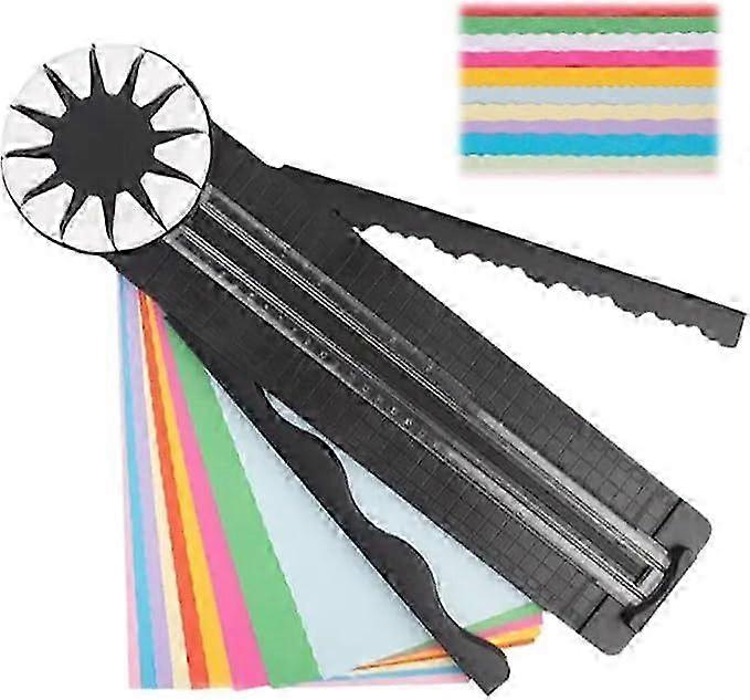 Paper Craft Edge Cutter, 12-in-1 Rotary Paper Cutter, Paper Cutter for Crafts, Multifunctional Cutting Machine Paper with Wave Lines for Crafts