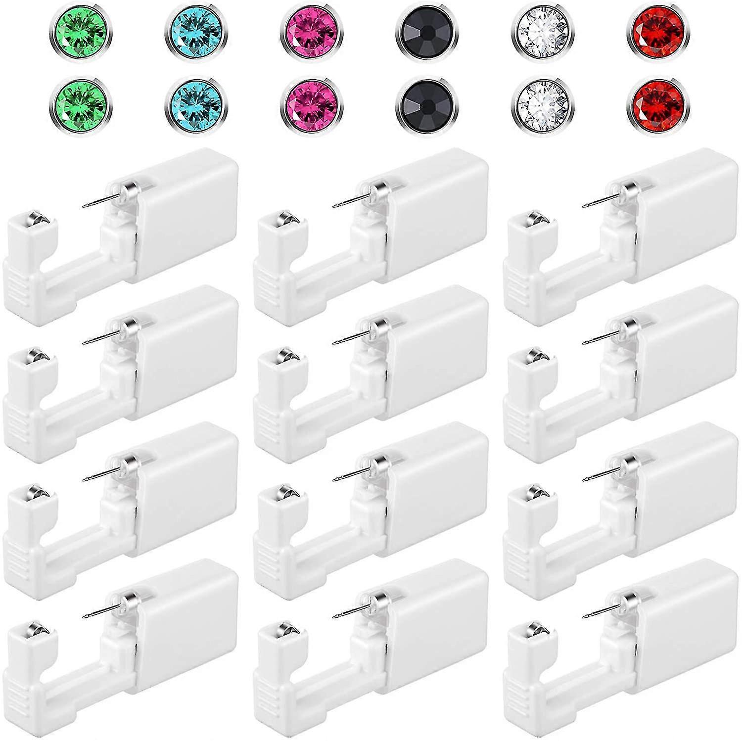 12 Pieces Disposable Safety Ear Piercing Tools Self Ear Nose Piercing Kit