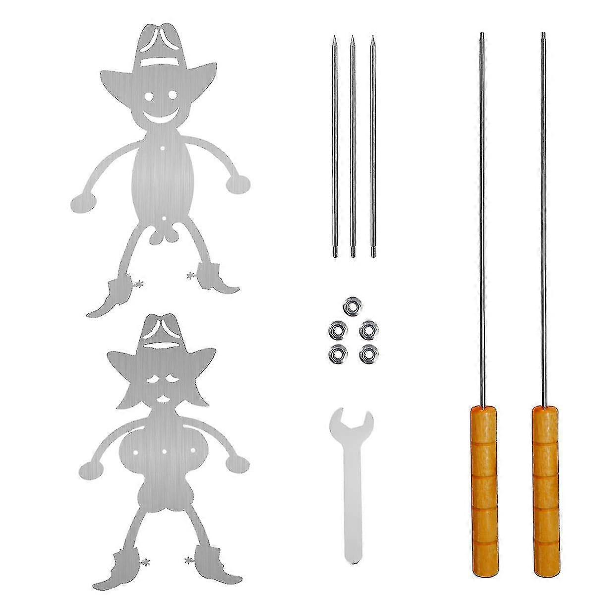 مضحك الفولاذ المقاوم للصدأ شوكة الشواء، مضحك شوكة الشواء، الخطمي شواء عصا مع مقبض خشبي، المخيم شواء اكسسوارات، نار المخيم