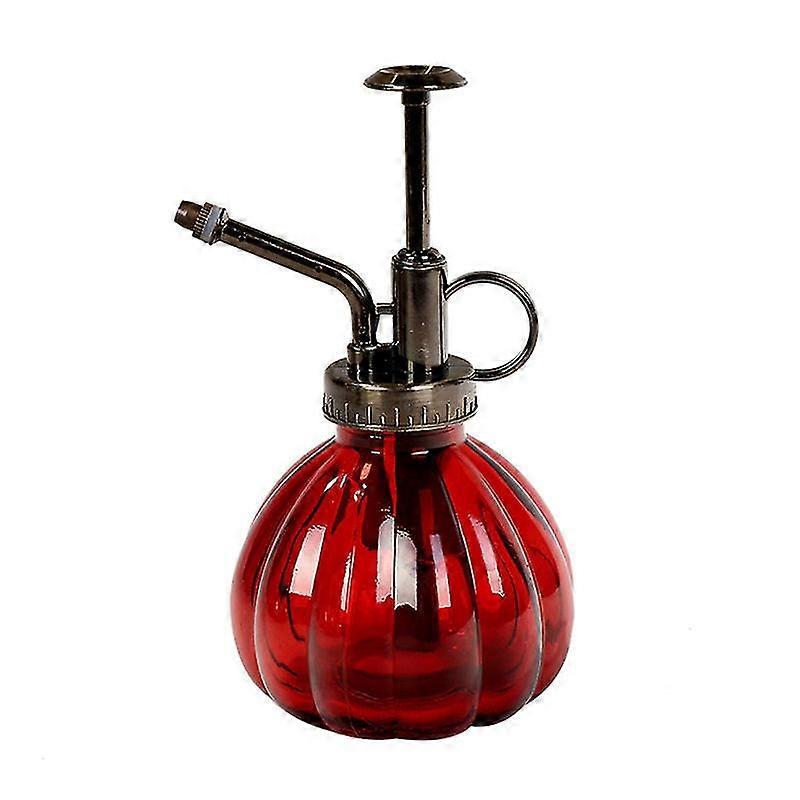 1 Vintage Glass And Brass Watering Mist Can With Pump On Top, For Bonsai Flowers, Retro Style