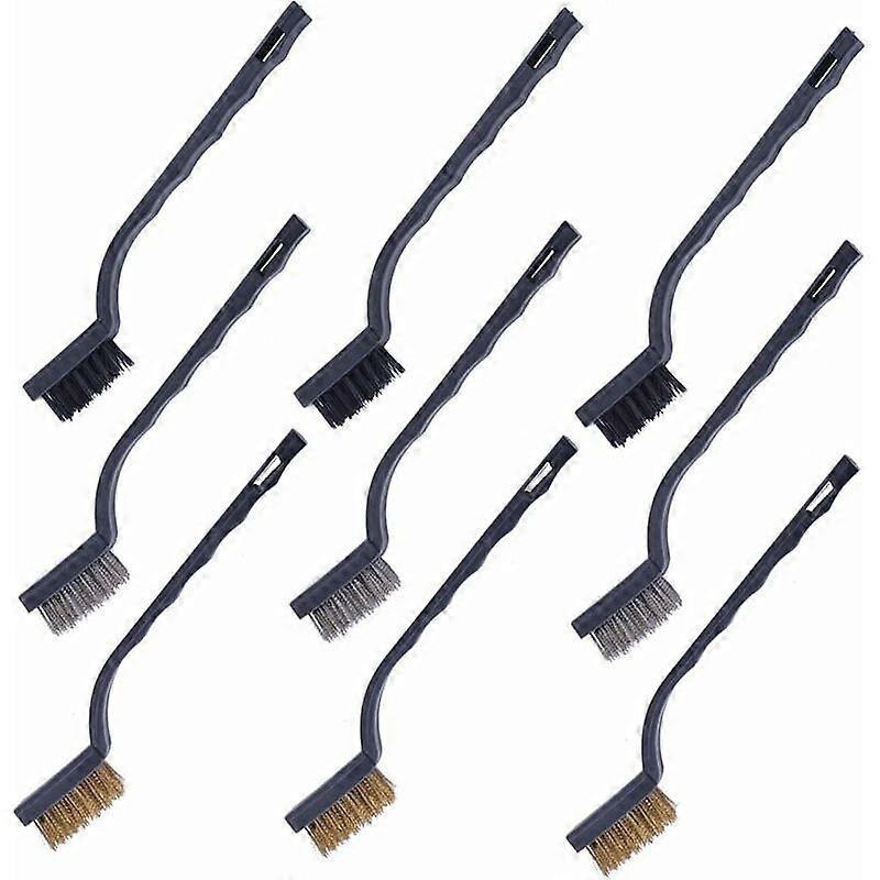 9pcs mini cleaning brush wire brushthe black