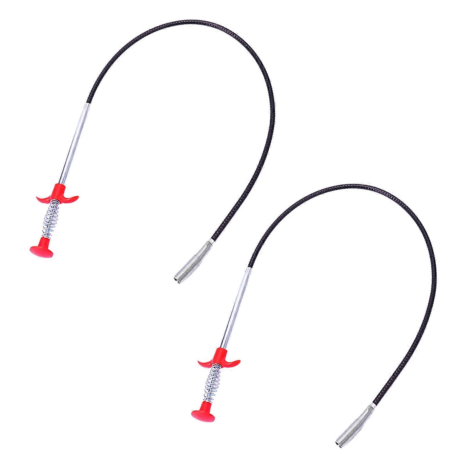 2Pcs Sewer Pipe Dredger Drain Clog Removal Tool 4 Claws Design Extra-Long Flexible Bendable Sewer Dredging Device Cleaning Tool