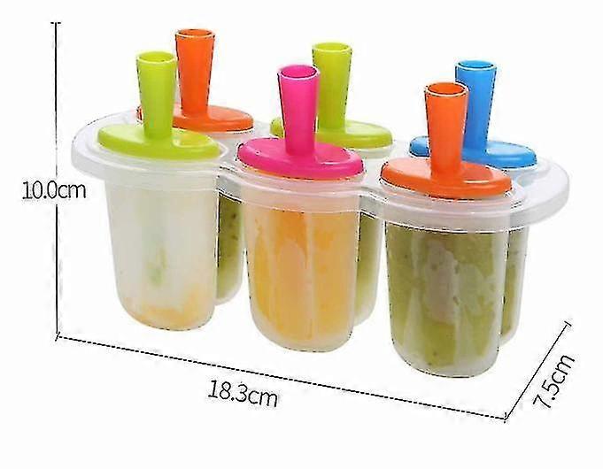 6kpl Diy-jäämuottijäätelölaatikko neliö yksinkertainen ympäristöystävällinen kotitekoinen jäätelömuotti (vihreä)