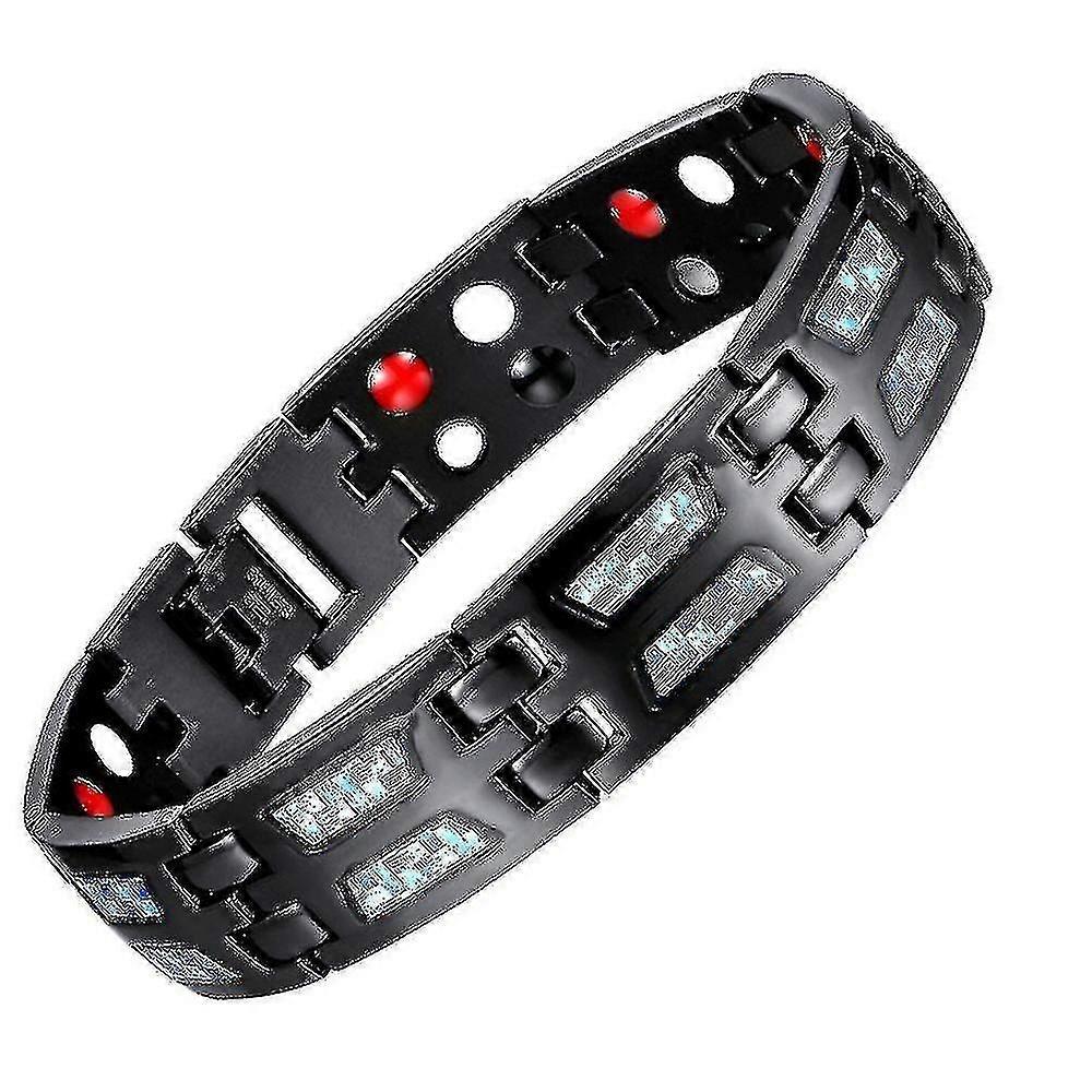 Magnetic Stone Therapy Titanium Steel Bracelet Carbon Fiber Bangle Unisex