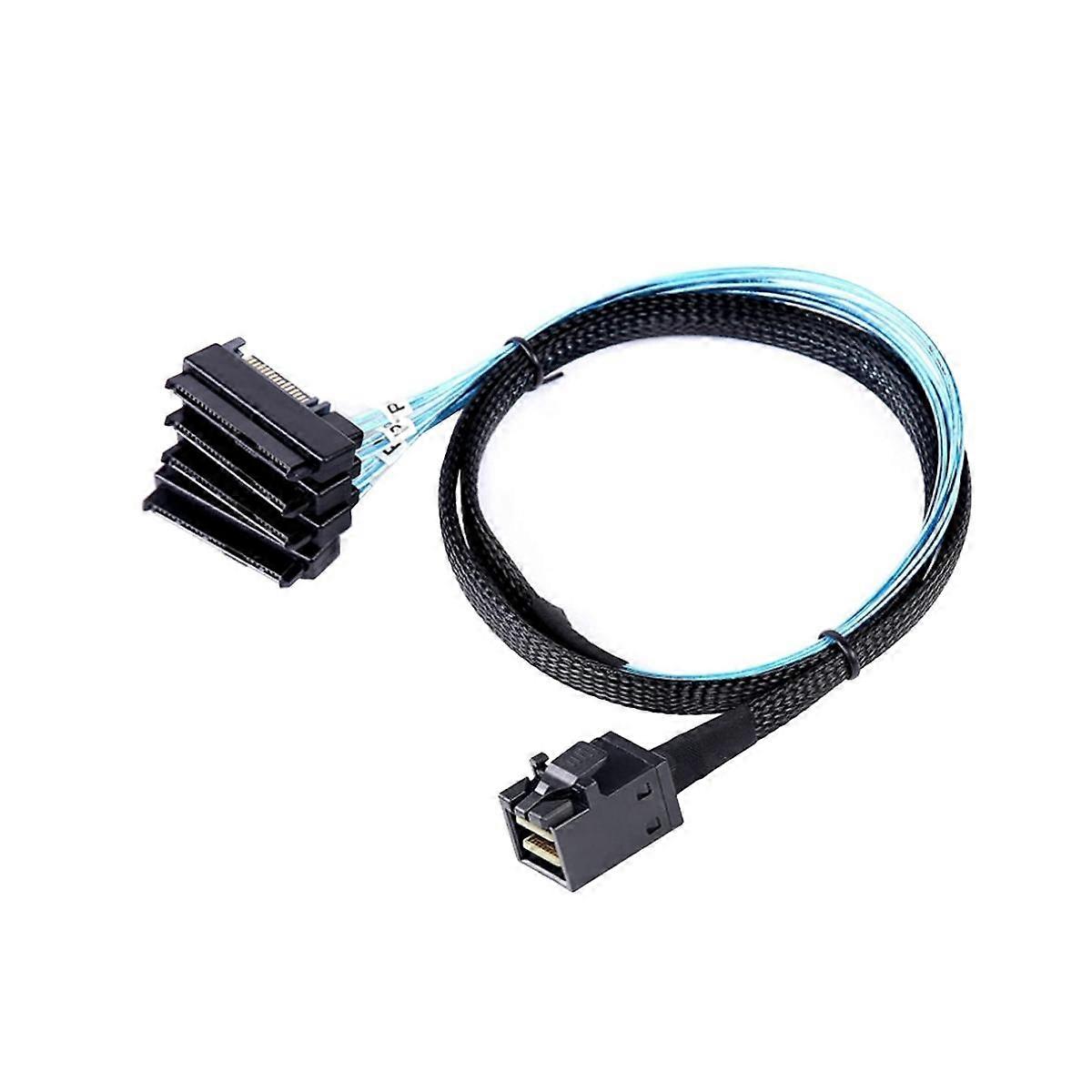 Mini SAS HD 12G SFF8643 to 4 SAS 29 Pin SFF8482 Cable Connectors with 15 Pin SATA Power Connector C