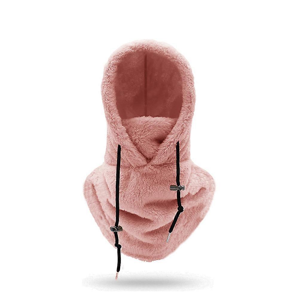 Unisex Sherpa Hooded Ski Mask Winter Warm Balaclava Cold Weather Windproof Adjustable Fleece Hood Cover Hat Cap Scarf