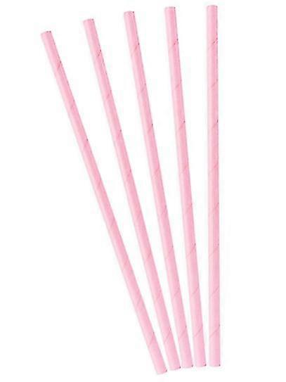 10 Strohhalme in hellrosa Karton 19,5 cm