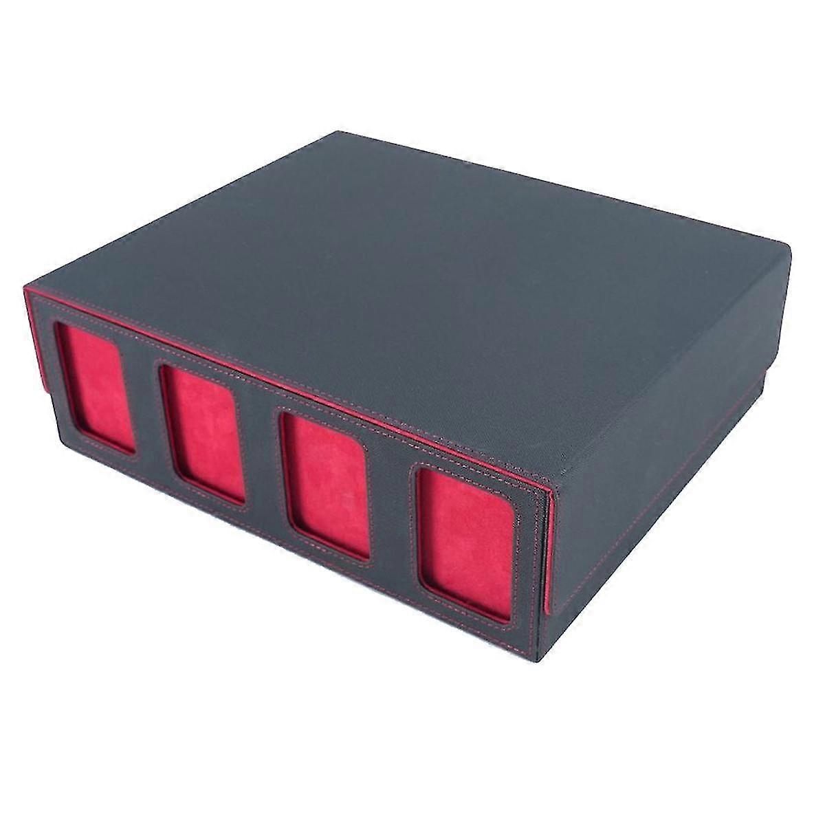 Card Storage Box For Trading Cards With Viewing Window For Magic Game Cards,card Deck Case Card Holder Red