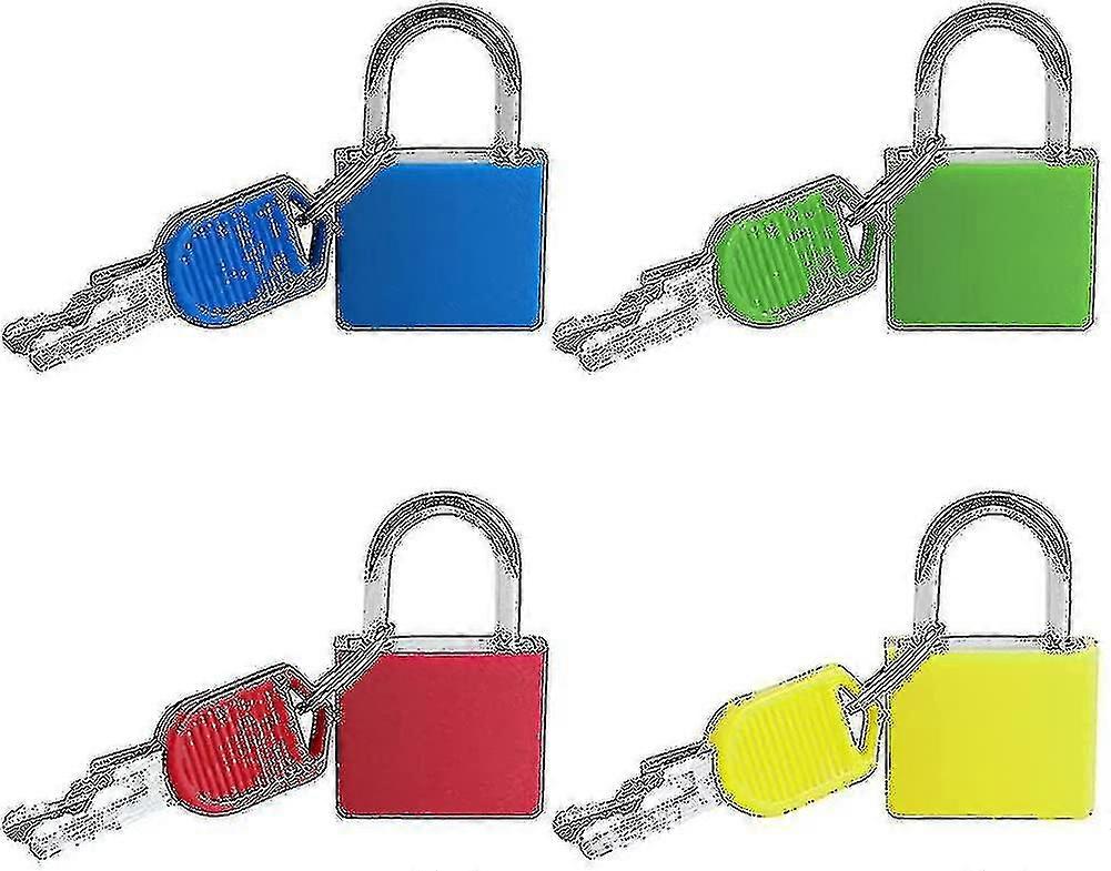 4pcs Suitcase Lock,4 Colors Mini Padlock With Key Small Locks For Schoolbag