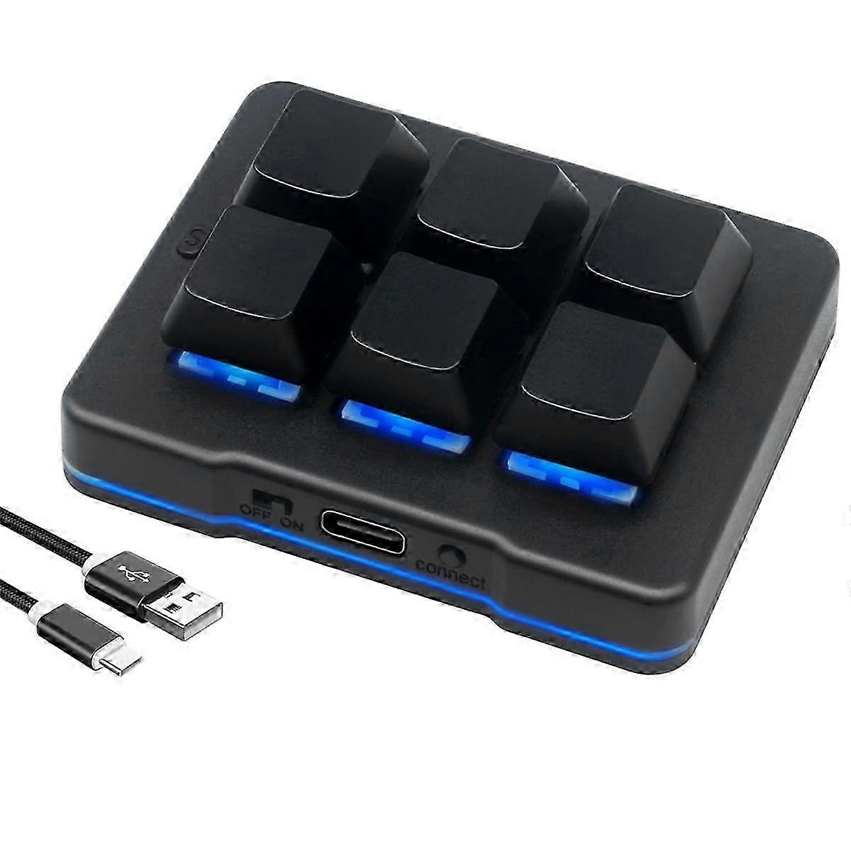 6 Key Mini Keypad Wireless USB Gaming Keyboard Macro Customized Programmable OSU Keyboard compatible