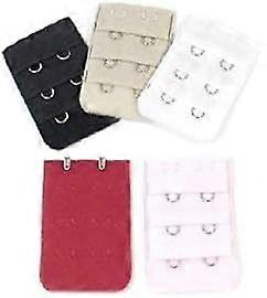 5 x Cotton Bra Extenders for 2 Hook Bra Clips, Multi-Coloured