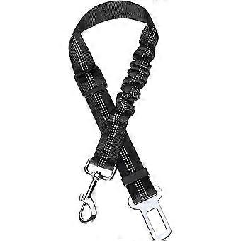 Dog Belt Car Dog Belt with Shock Absorption System and Strong Adjustable Carabiner Harness for Dogs and Cats, Black