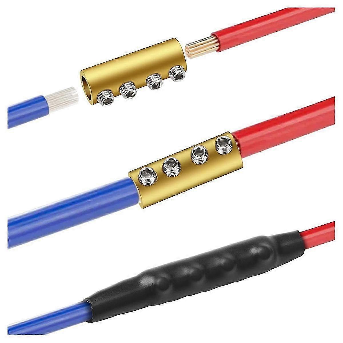 30 stks 6 Awg Gauge Wire Connector Nut Kit, 80a Quick Splicing Wiring Connection Terminal, Met Schroeven En Krimpkous