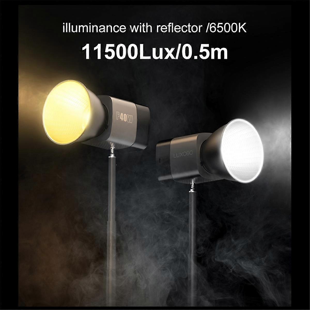 LED Video Light 40W BiColor COB Photographic Studio Light 2500K6500K 5000mAh for Live Streaming C