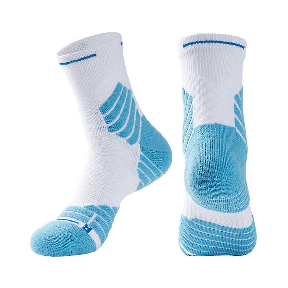 1Pair Anti-Slip Athletic Sock for Men Women,Soccer Sock,Non-Skid Slipper Sock,Trainning Sock for Football Blue S