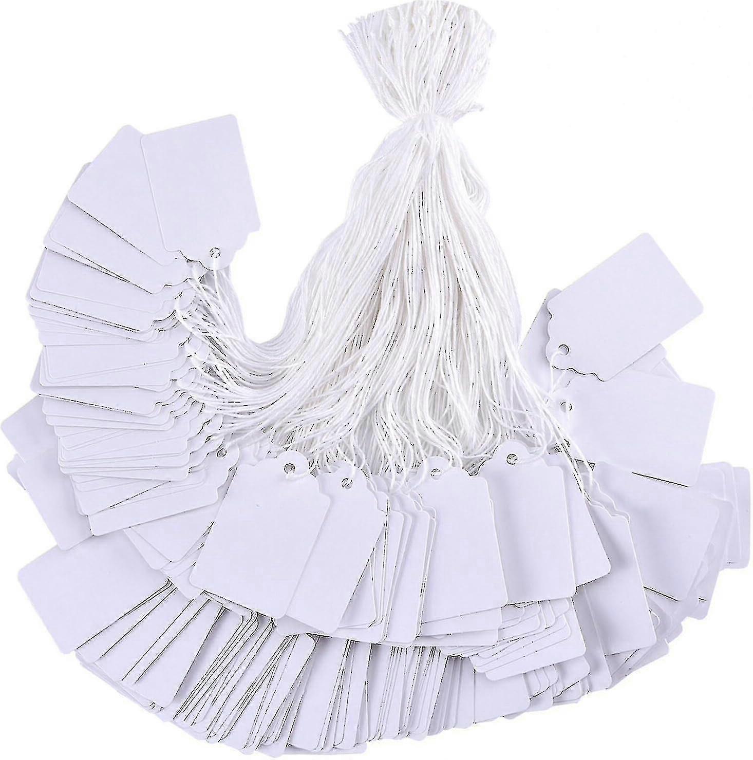 Price Tags With String 100pcs White Labels For Merchandise