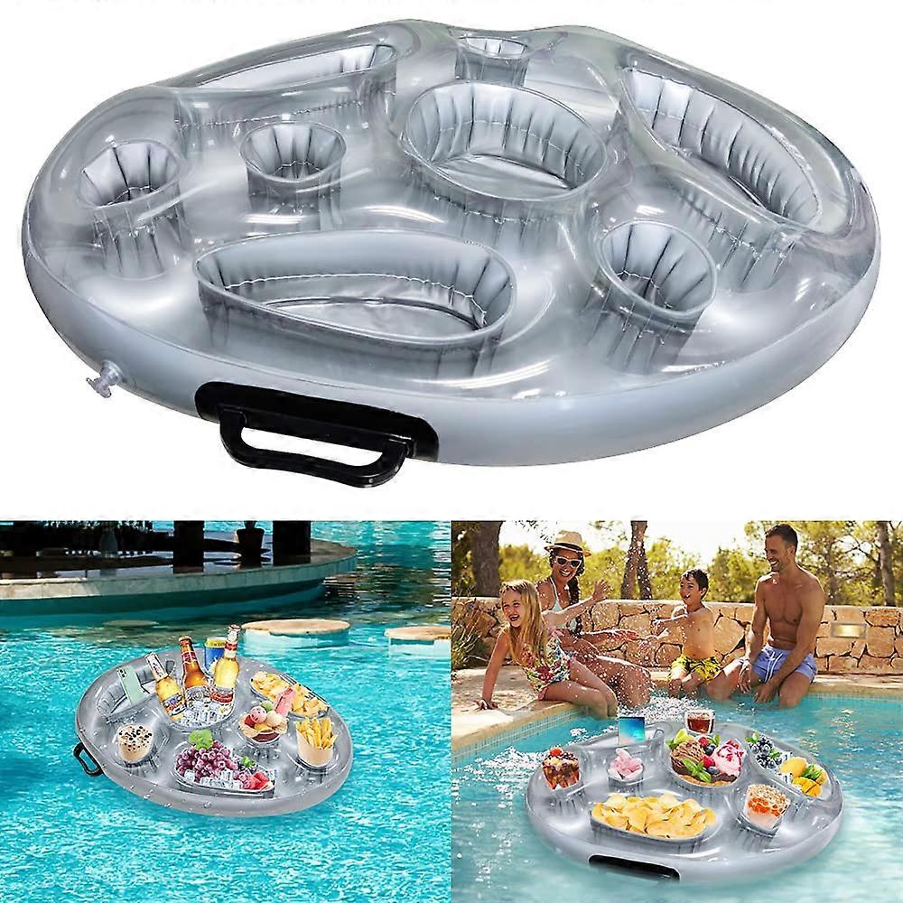 8 Holes Large Cloud Inflatable Floating Drink Holder Beer Juice Can Cup Tray for Outdoor Summer Swimming Beach Pool