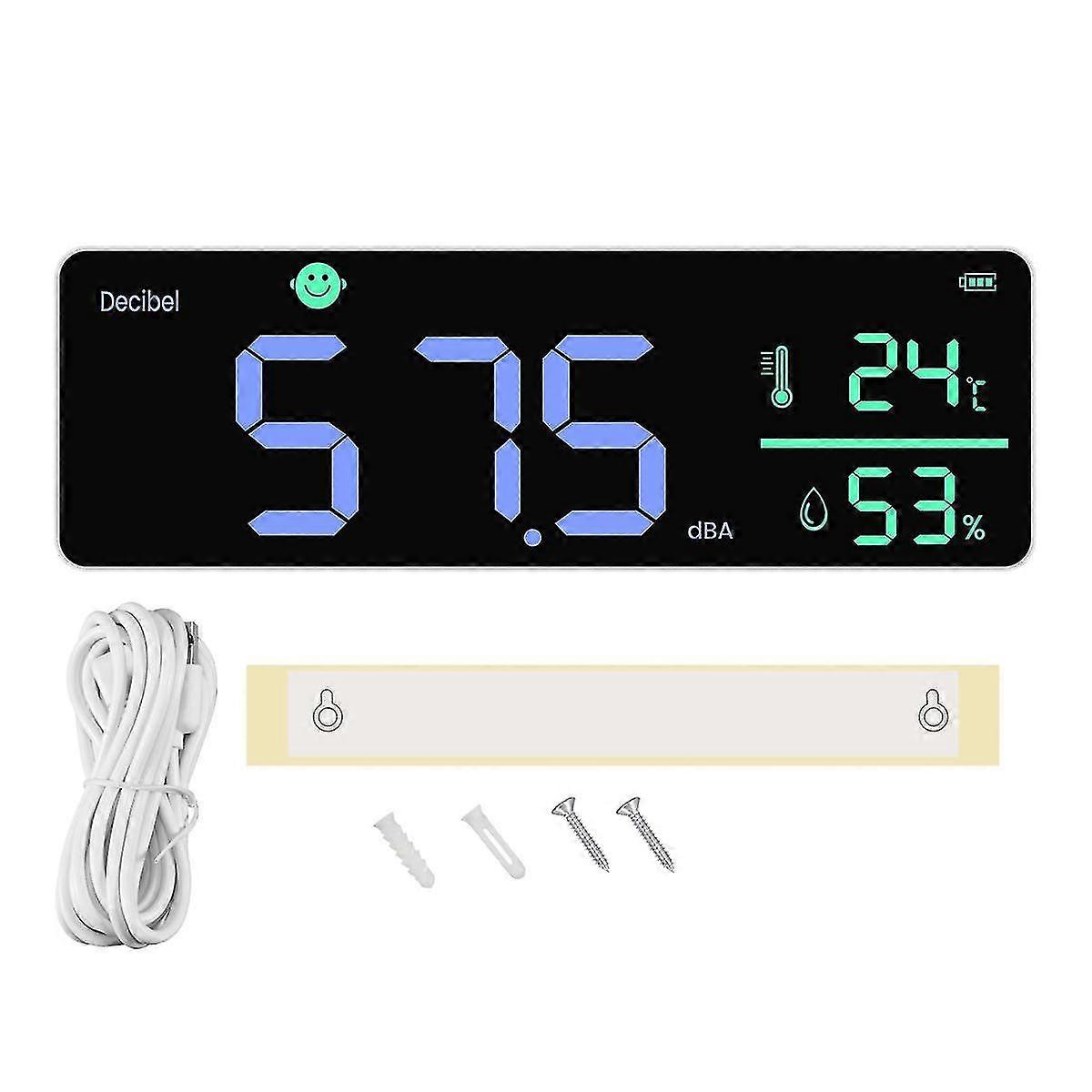 DM1306D Digital decibel lydmåler Smart vægmonteret støjdetektor 30-130DB temperatur- og fugtighedsmonitor