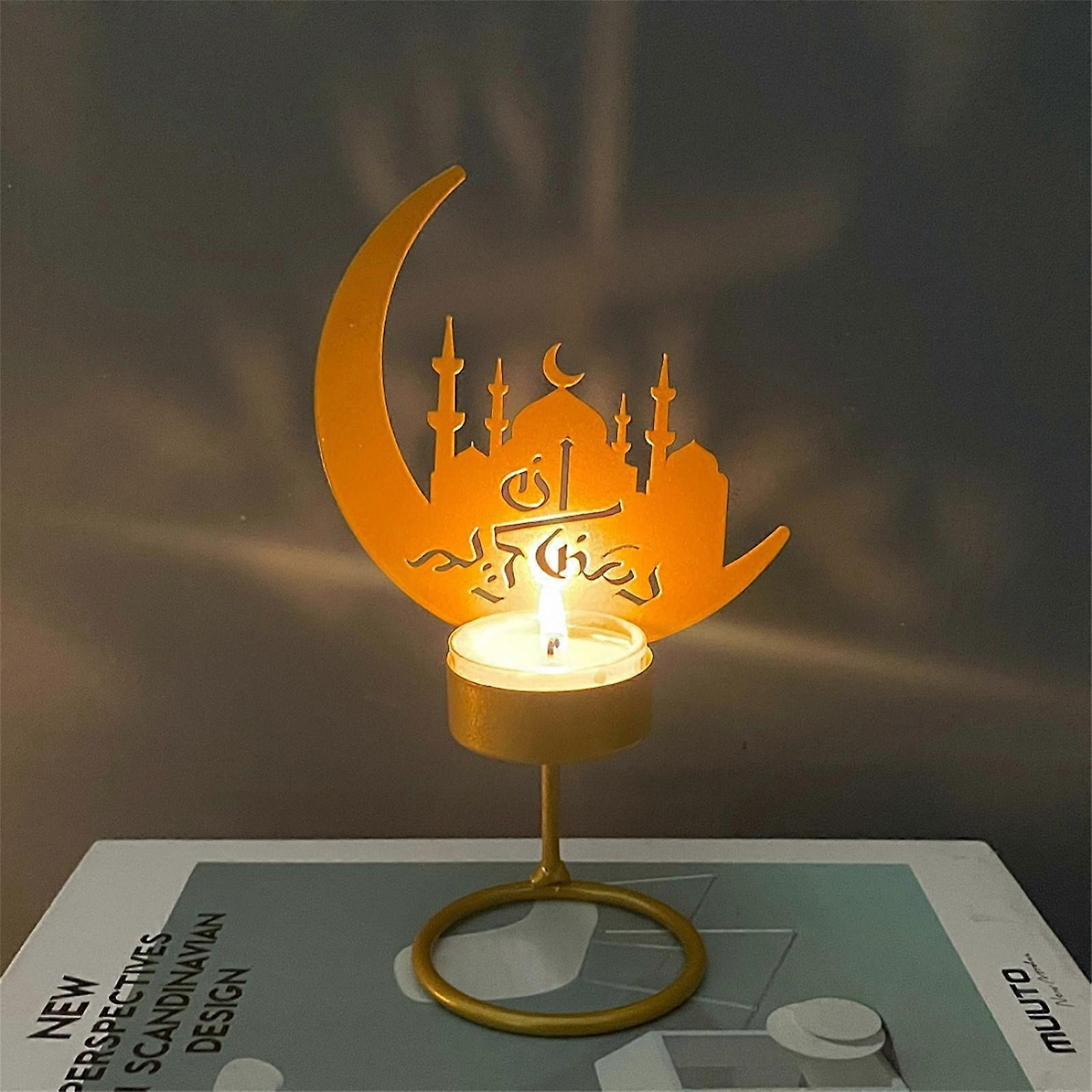 Seasonal & Holiday Decorations Ramadan Festival Iron Art Candlestick Moon Star Lamp Decorative Crafts Pendant