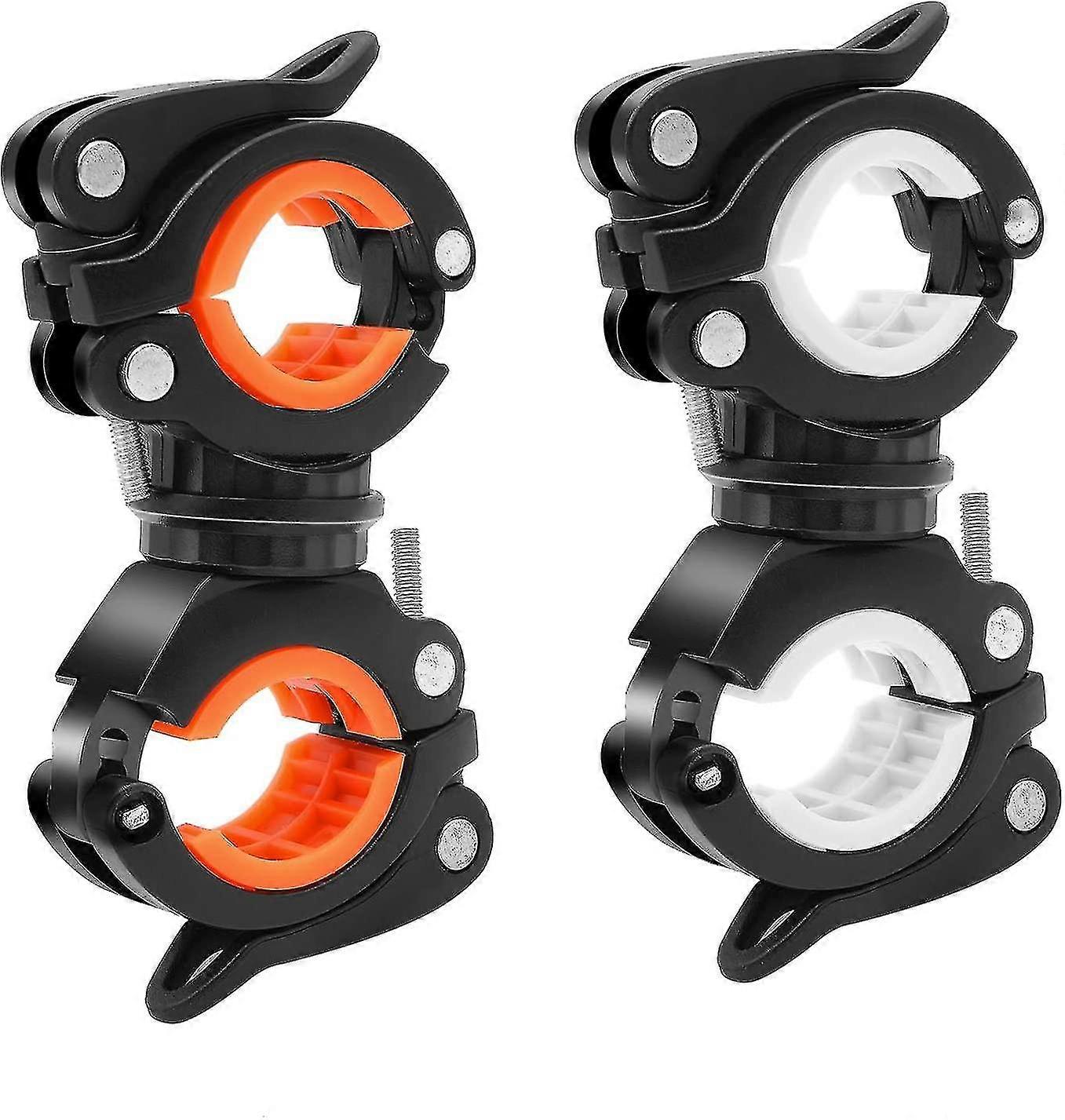 Bicycle Lamp Bracket,2 Pieces Universal 360 Degree Rotate