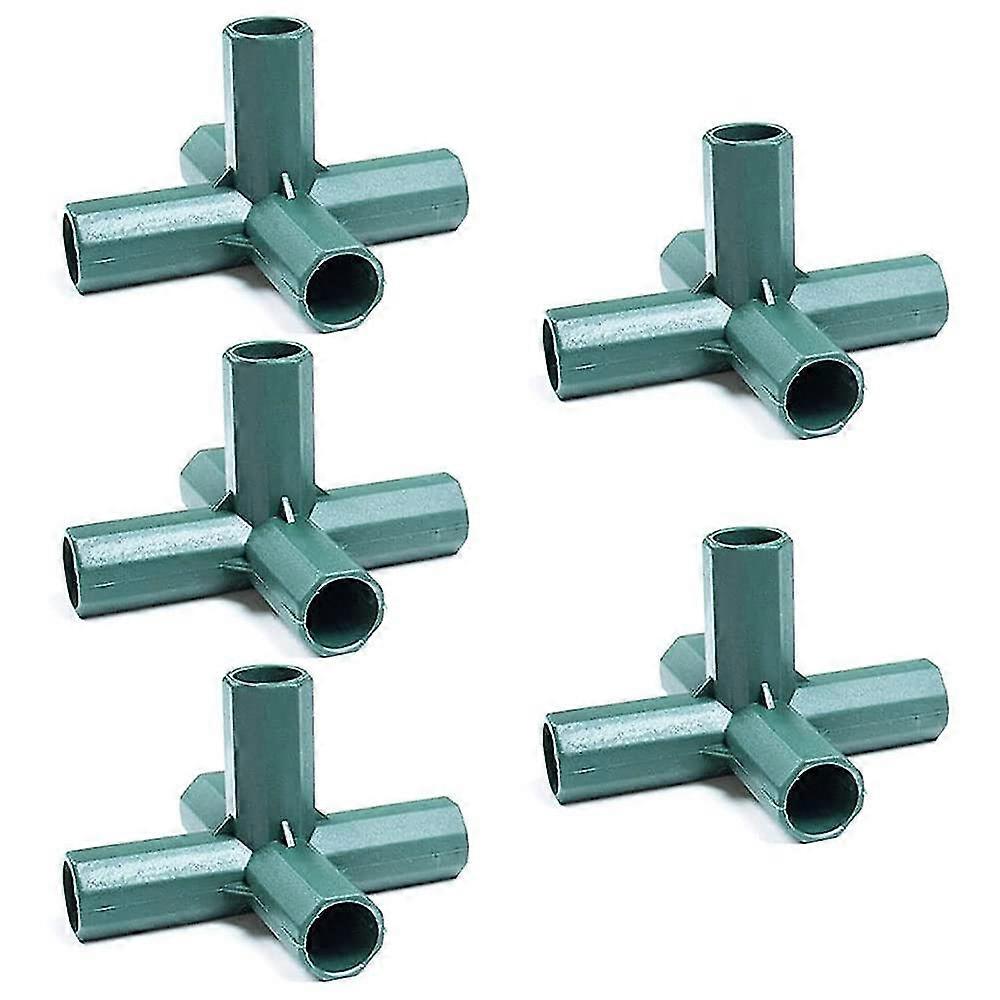 2024 5 Pack 16mm Greenhouse Frame Connector 5 Way Pvc Corner Connector Greenhouse Plastic Connection Accessories Garden Frame
