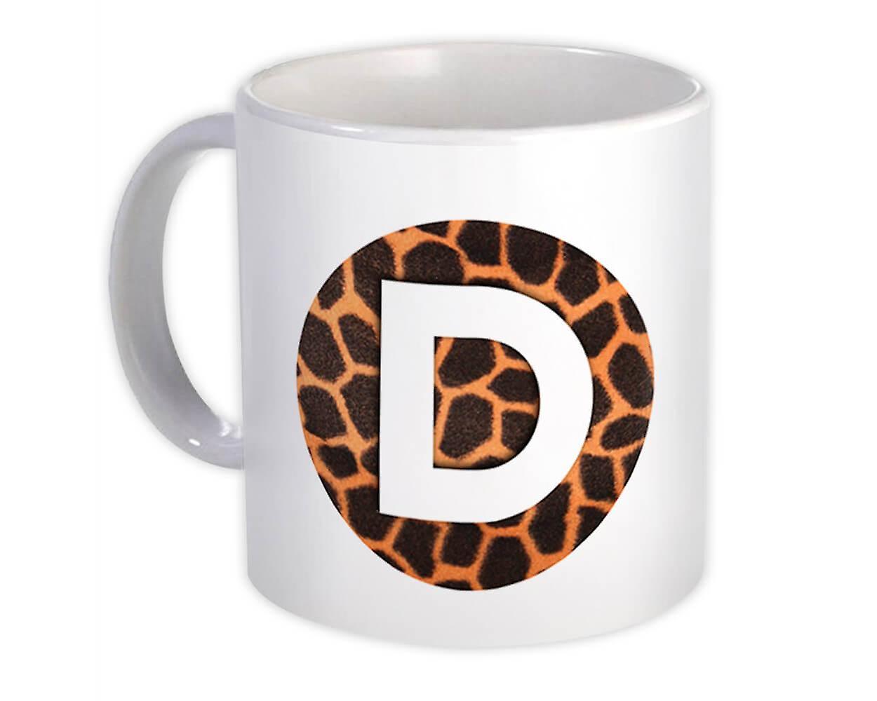 Geschenkbecher: Monogramm Buchstabe D Giraffe