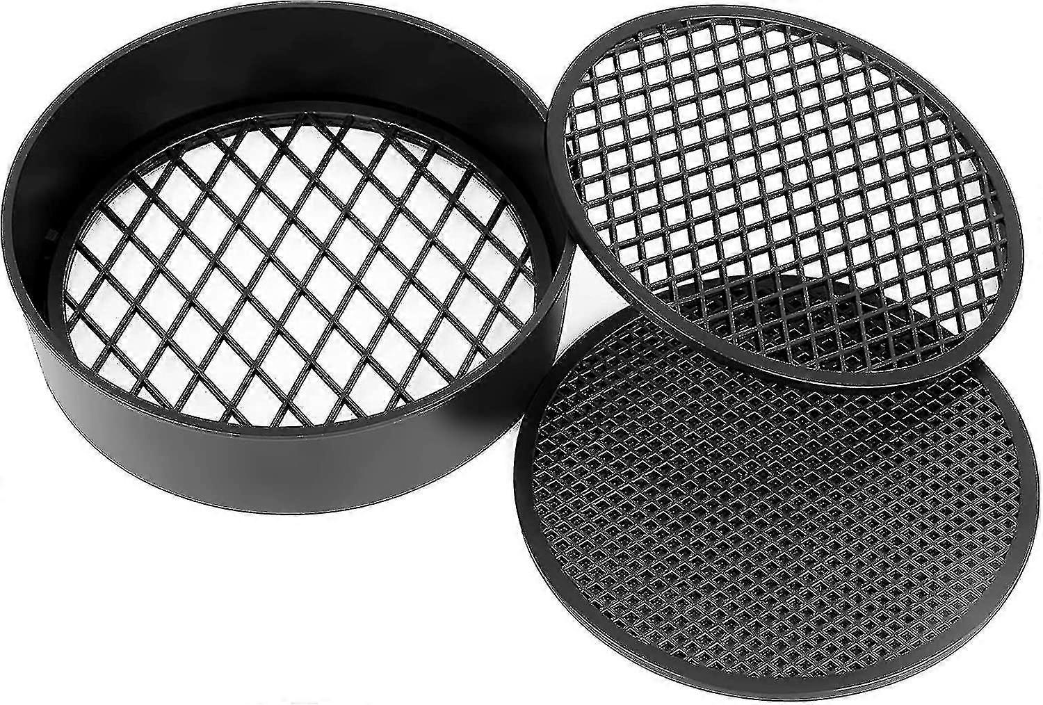 Garden Sieve, Triomphe Universal Bottom Sieve 3 In 1 11cm Small Gardening Puzzle Portable Plastic Sieve Black Garden Sieve For Potting Soil For Potted