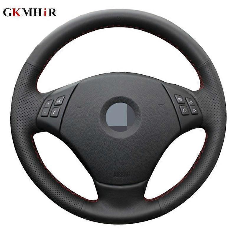 DIY Hand-stitched Black Artificial Leather Steering Wheel Cover for BMW E90 320 318i 320i 325i 330i 320d X1 328xi 2007